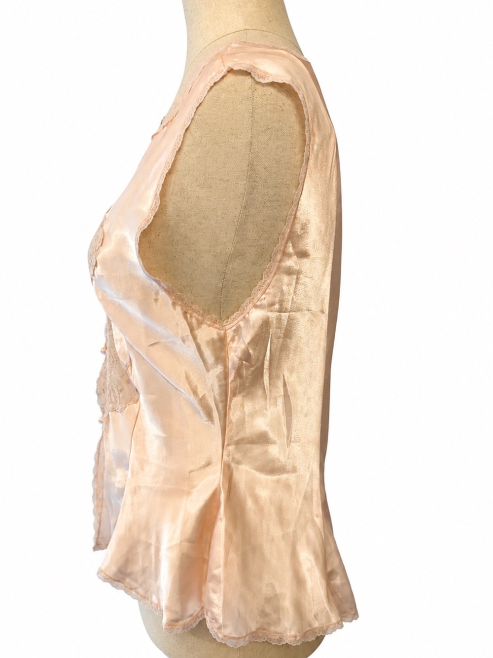 Vintage Victoria's Secret Gold Label Pink Satin Lace Chemise Top Med - Picture 3 of 12